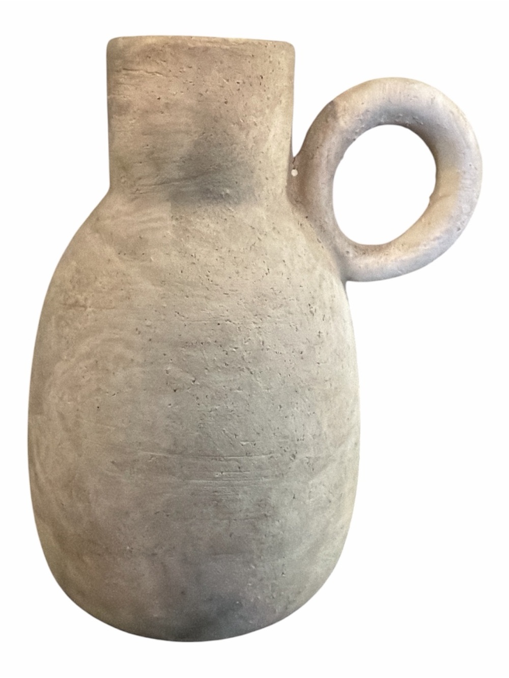 Hobby Lobby Textured Loop-Handle Ceramic Vase in Cream